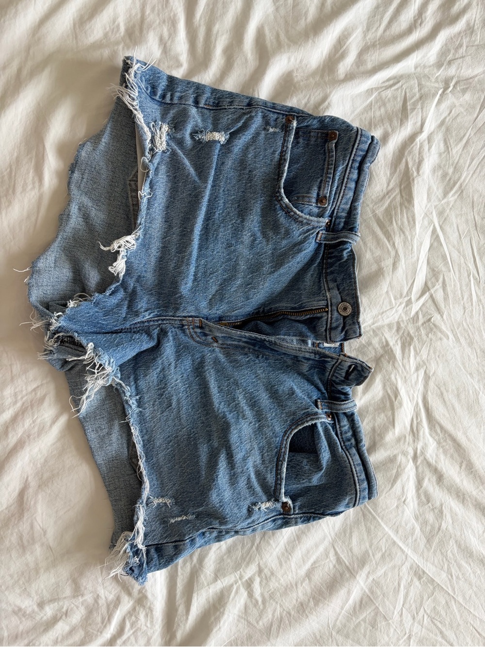 Abercrombie & Fitch Distressed Denim Cutoff Shorts - Blue